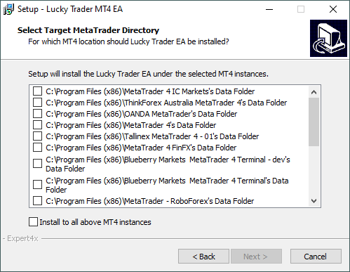 Setup Select MT4 Instance.