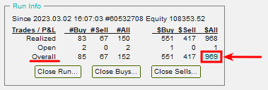 EA parameters runInfo